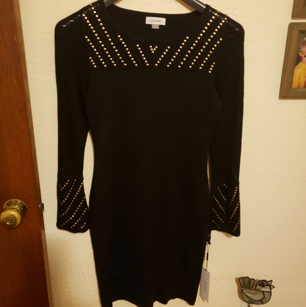 Calvin Klein Black Sweater Dress NWT